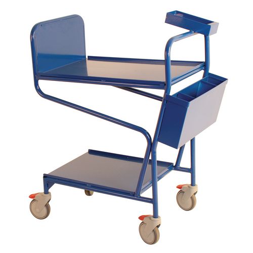 Blue order picking trolley