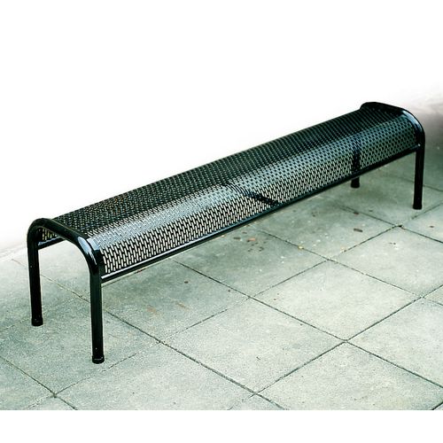 Bench Metal Free Standing Black L 1800mm Outdoor Street