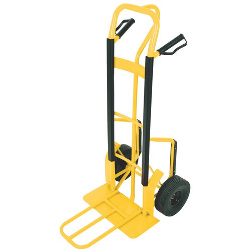 Tubular 'P' Handle Handtruck With Fixed And Folding Footiron Standard
