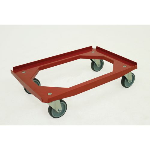 Plastic Dolly 620 X 420Mm C/W Rubber Tyred Castors C/W Rubber Tyred