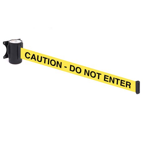 Printed "Caution Do Not Enter" retractable wall mounted barrier